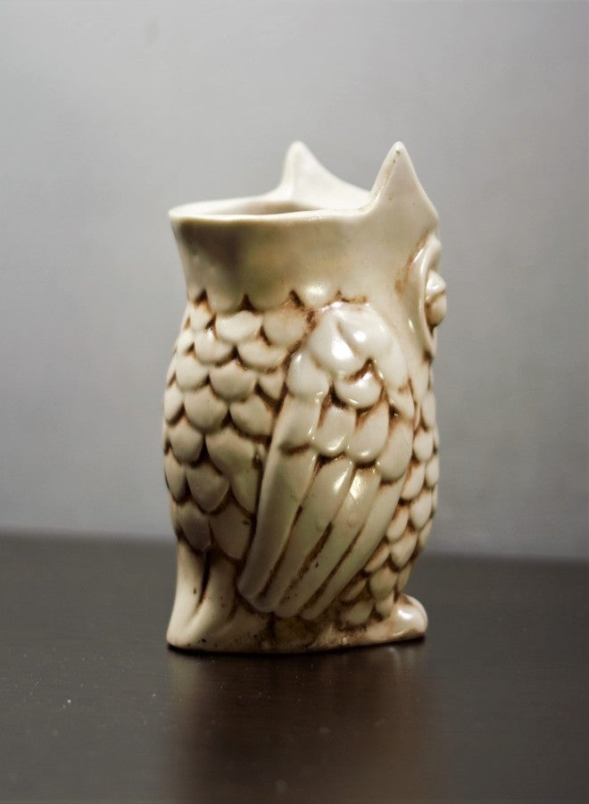 Inara Creation Owl Ashtray Smoking for Home, Office and Bar (Beige) - Image 4
